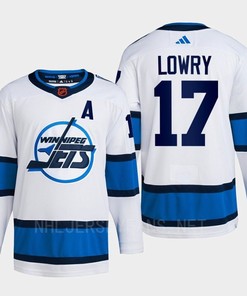 Adam Lowry 17 Reverse Retro 2.0 2022 Winnipeg Jets White Jersey Primegreen