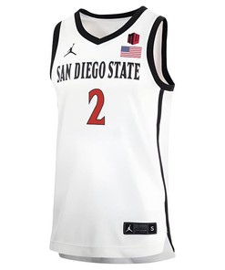 Adam Seiko 2 San Diego State Aztecs 2023 Basketball Jersey MW Logo- Men White