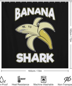 Add Fun with Personalized Banana Shark Durable Shower Curtain for Bathroom