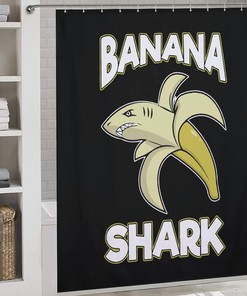 Add Fun with Personalized Banana Shark Durable Shower Curtain for Bathroom
