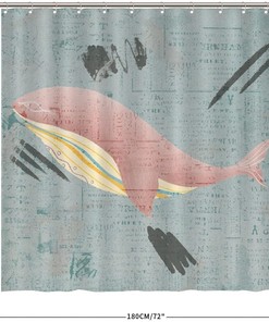 Add a Splash of Pink to your Bathroom with Pink Whale Shower Curtain featuring Sea Animal by ArogGeld