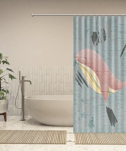 Add a Splash of Pink to your Bathroom with Pink Whale Shower Curtain featuring Sea Animal by ArogGeld