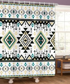 Add a Touch of Argyle Navajo Fabric Shower Curtain to your Bathroom Decor