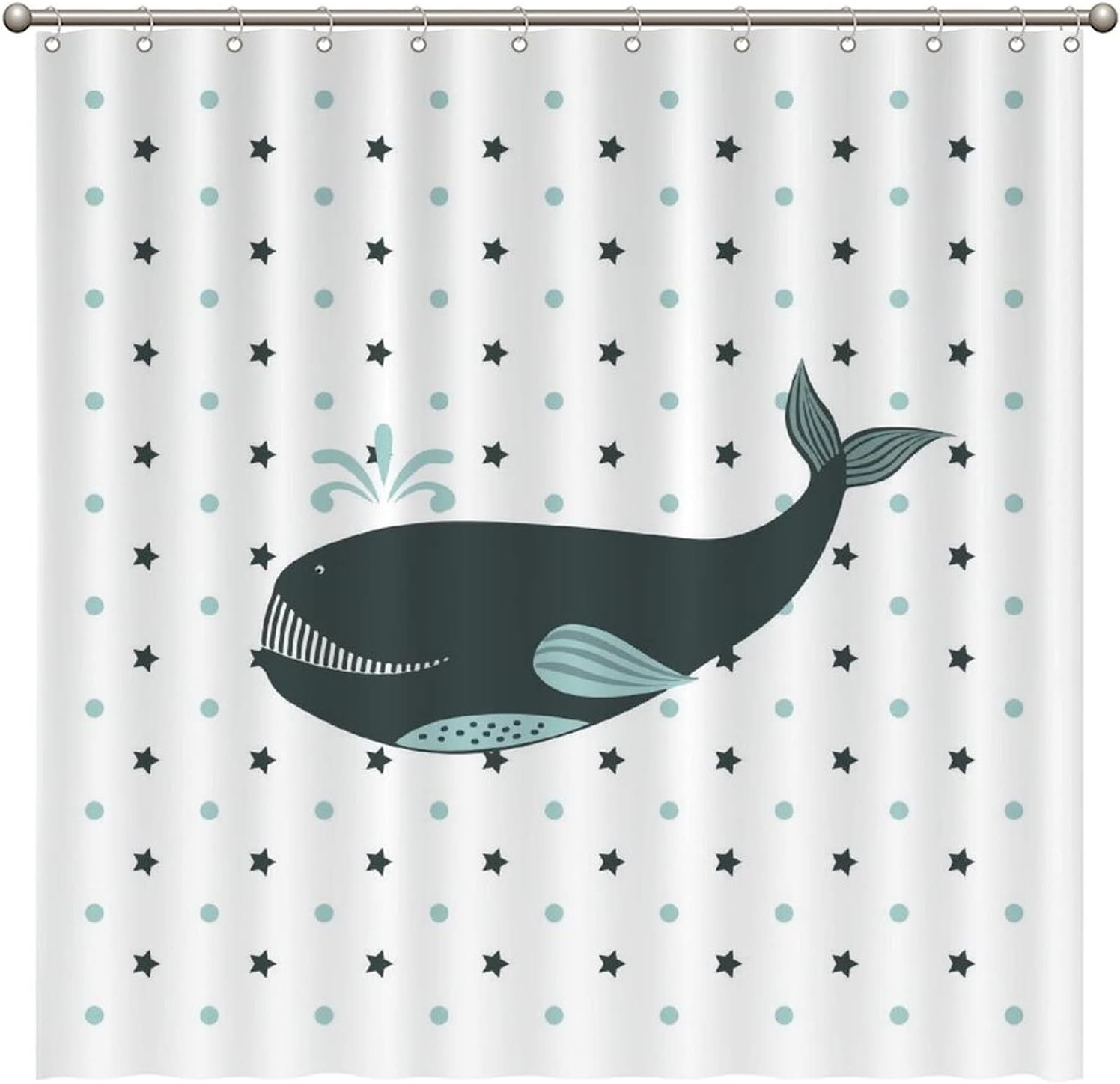 Add a Touch of Wildlife to your Bathroom with Whale Shower Curtain featuring Animal Print by ArogGeld
