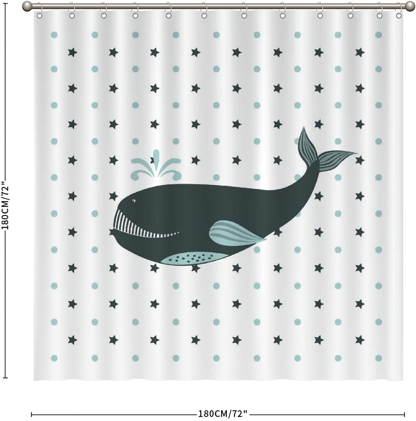 Add a Touch of Wildlife to your Bathroom with Whale Shower Curtain featuring Animal Print by ArogGeld