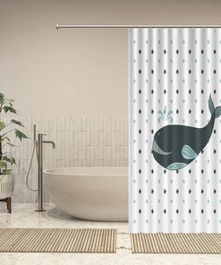 Add a Touch of Wildlife to your Bathroom with Whale Shower Curtain featuring Animal Print by ArogGeld