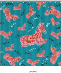 Add a Touch of the Wild to your Bathroom with Pink Zebra Shower Curtain featuring Wild Animals by ArogGeld