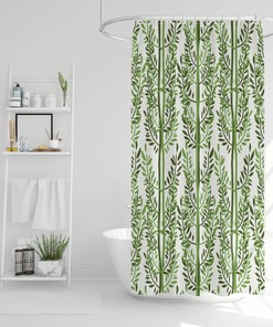 Add a Tropical Touch with Green Tropical Plants Bamboo Trees Shower Curtain