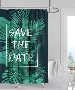 Add a Tropical Touch with Plants Green Leaves Waterproof Shower Curtain with Banana Leaf Theme