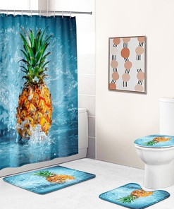 Add a splash of Art to your Bathroom with Artistic Water Fruit Pineapple Print Shower Curtain 