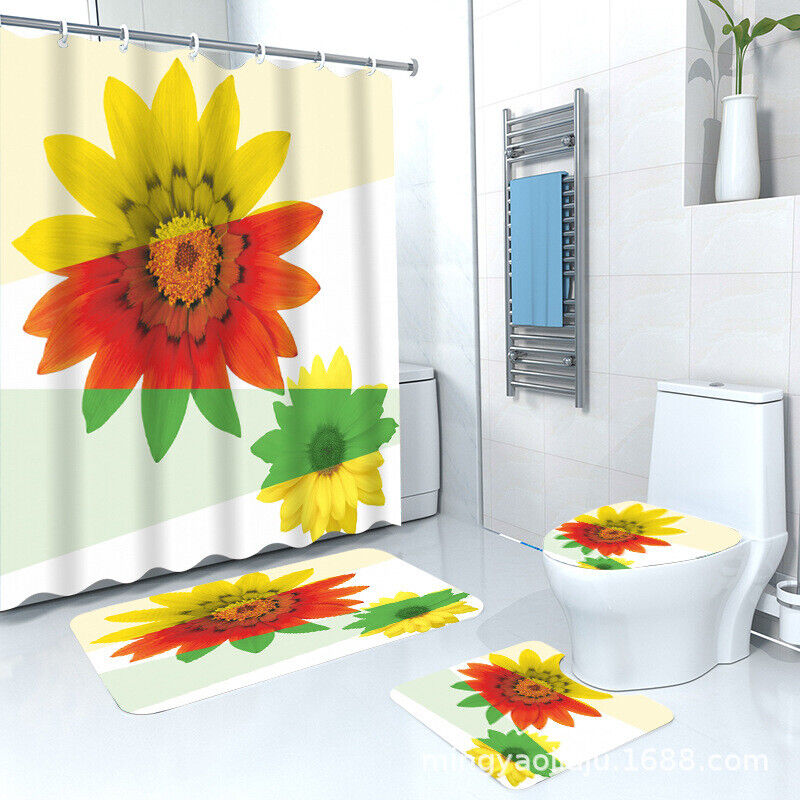 Add a splash of Sunshine to your Bathroom with Artistic Sunflower Shower Curtain with Free Shipping