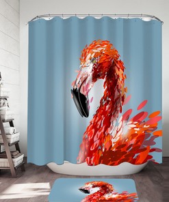Add a touch of Elegance to your Bathroom Decor with Artistic Print Flamingo Shower Curtain 