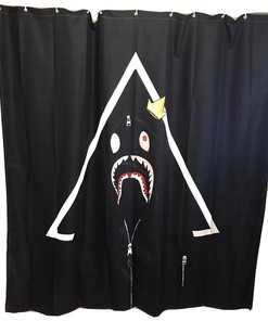Add some Attitude with Custom Shark Anime Shower Curtain with Fabric and Hooks