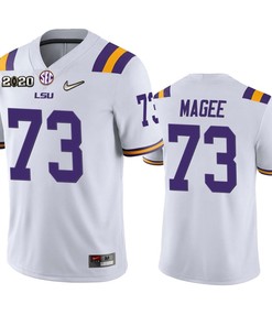 Adrian Magee Lsu Tigers 2020 National Champions White Jersey