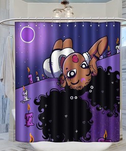African American Black Girl Magic Waterproof Shower Curtain with Cute and Fun Design for Kids and Women Bathroom Decor