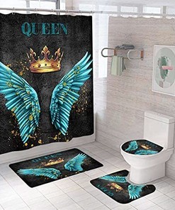 African American Crown Dream Shower Curtain for Royalty-Themed Bathroom Decor