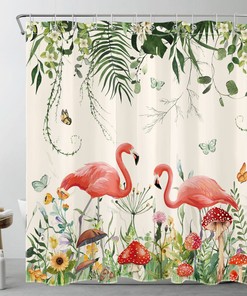 African American Girl Red Lips Shower Curtain for Boho Abstract Bathroom Decor