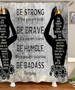 African American Luxury Gold Crown Shower Curtain Set for Royal Bathroom Decor