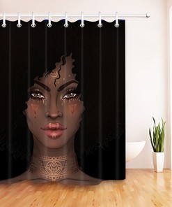 African American Pretty Girl Black Woman Shower Curtain - Perfect for Your Bathroom Decor