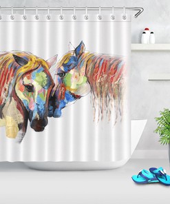 African American Woman Shower Curtain - Abstract Design with Fabric Material and Sexy Plant Theme for Bathroom Decor