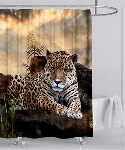 African Animal Safari Shower Curtain for Wildlife Bathroom Decor