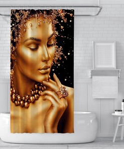 African Elephant Map Shower Curtain for Wild Animal and Africa-Themed Bathroom Decor