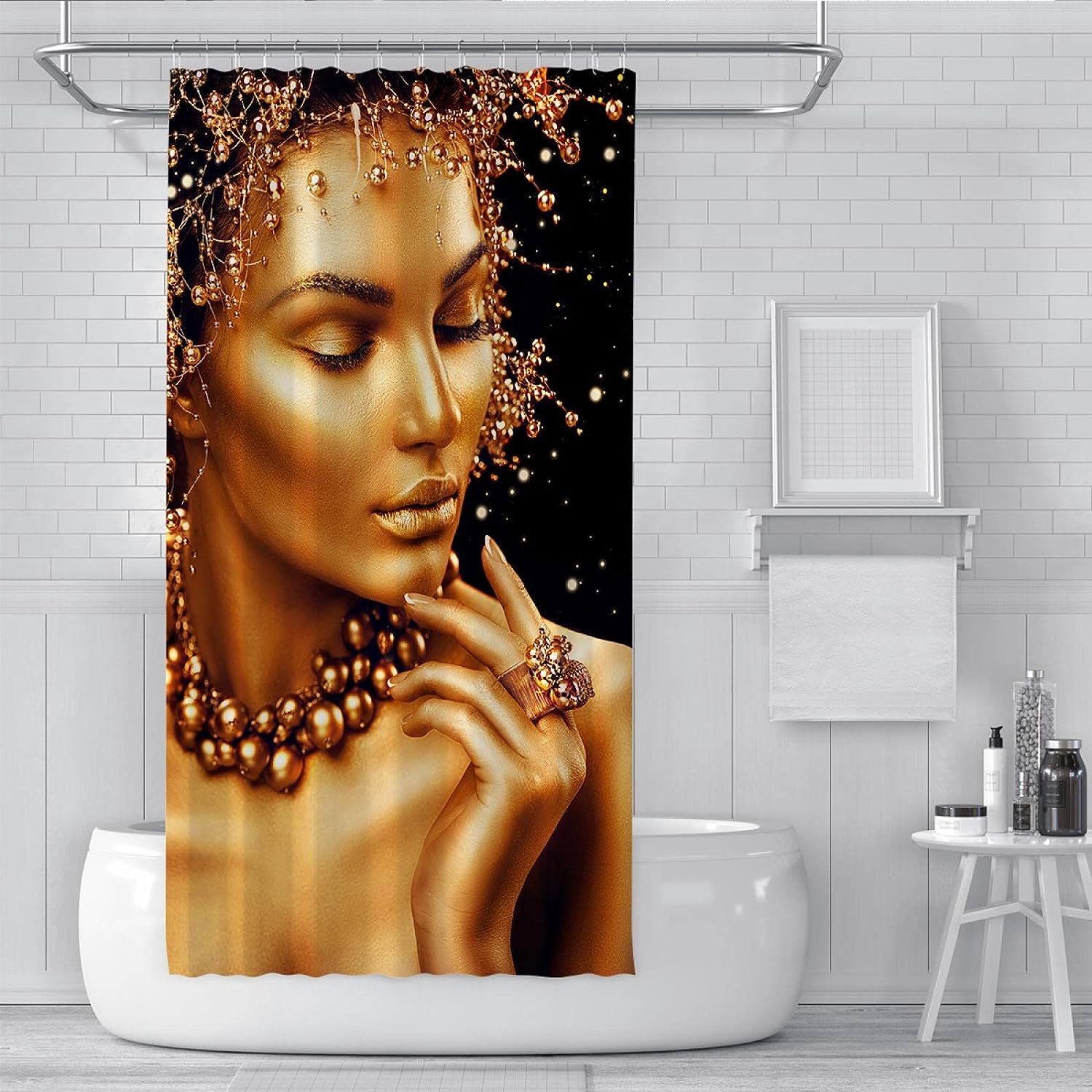 African Elephant Map Shower Curtain for Wild Animal and Africa-Themed Bathroom Decor