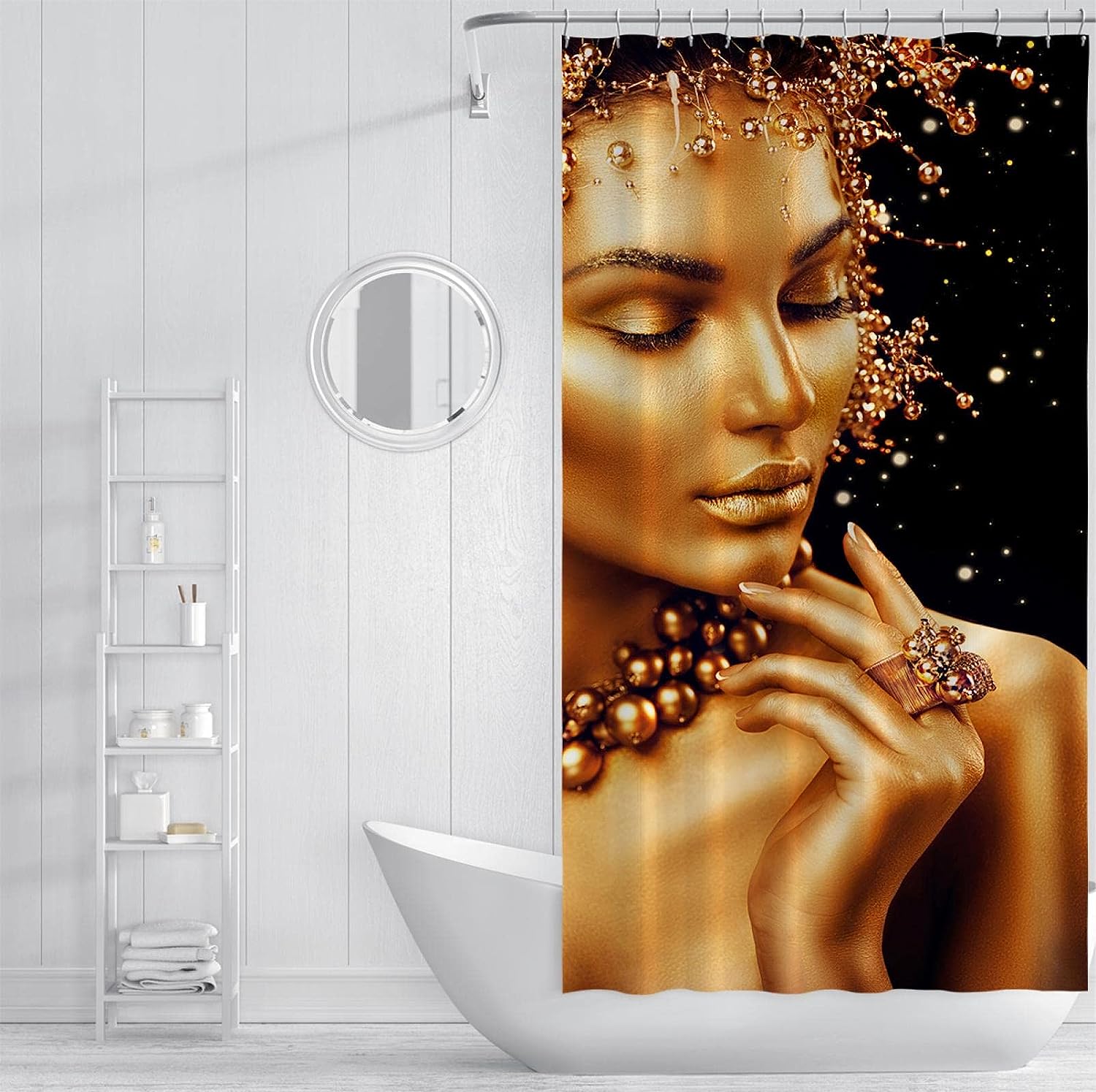African Elephant Map Shower Curtain for Wild Animal and Africa-Themed Bathroom Decor
