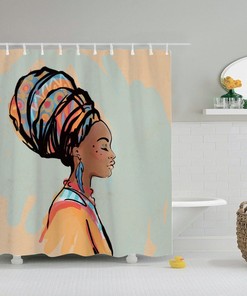 African Woman Bathroom Decor Shower Curtain