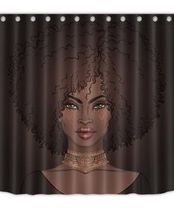 Afro American Woman Shower Curtain