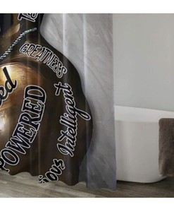 Afro Black Girl Inspired Fabric Shower Curtain for African American Bathroom Decor