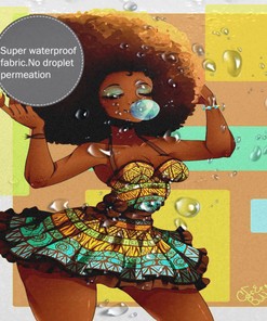 Afro Girl Desert Shower Curtain