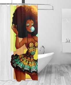 Afro Girl Desert Shower Curtain