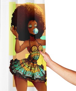 Afro Girl Desert Shower Curtain