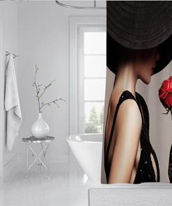 Afrocentric Black Girl Futuristic Design Shower Curtain for Nature-Inspired Bathroom Decor