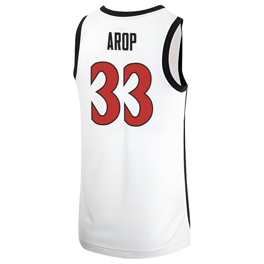 Aguek Arop 33 San Diego State Aztecs 2023 Basketball Jersey MW Logo- Men White