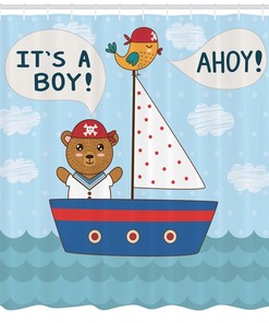 Ahoy It's a Boy Shower Curtain