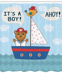 Ahoy It's a Boy Shower Curtain