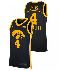 Ahron Uhlis 4 Iowa Hawkeyes 2022 Equality Big Ten Men Jersey - Black