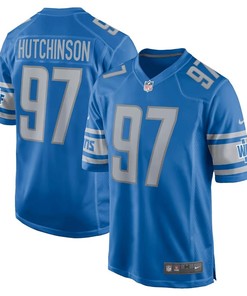 Aidan Hutchinson 97 Detroit Lions Men Game Jersey - Blue