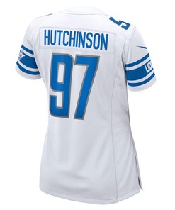 Aidan Hutchinson 97 Detroit Lions Women's 2022 Draft First Round Pick Game Jersey In White