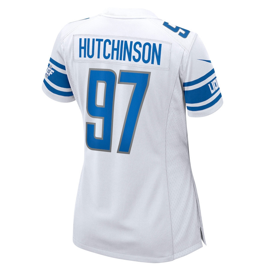 Aidan Hutchinson 97 Detroit Lions Women's 2022 Draft First Round Pick Game Jersey In White