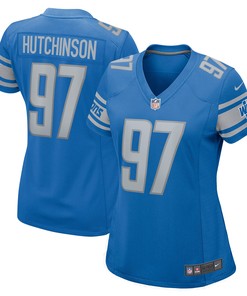 Aidan Hutchinson Detroit Lions Womens 2022 Nfl Draft First Round Pick Game Jersey - Blue