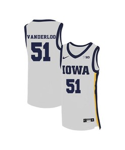 Aidan Vanderloo 51 Iowa Hawkeyes Elite Basketball Men Jersey - White