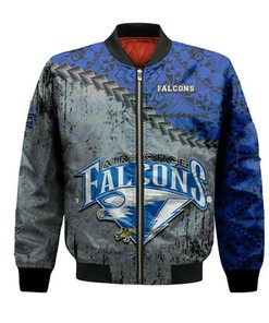 Air Force Falcons Bomber Jacket Grunge Polynesian Tattoo- NCAA