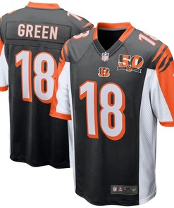 A.j. Green Cincinnati Bengals Nike 50th Anniversary Patch Game Jersey - Black
