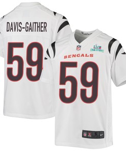 Akeem Davis-Gaither 59 Cincinnati Bengals Super Bowl LVII Champions Youth Game Jersey - White