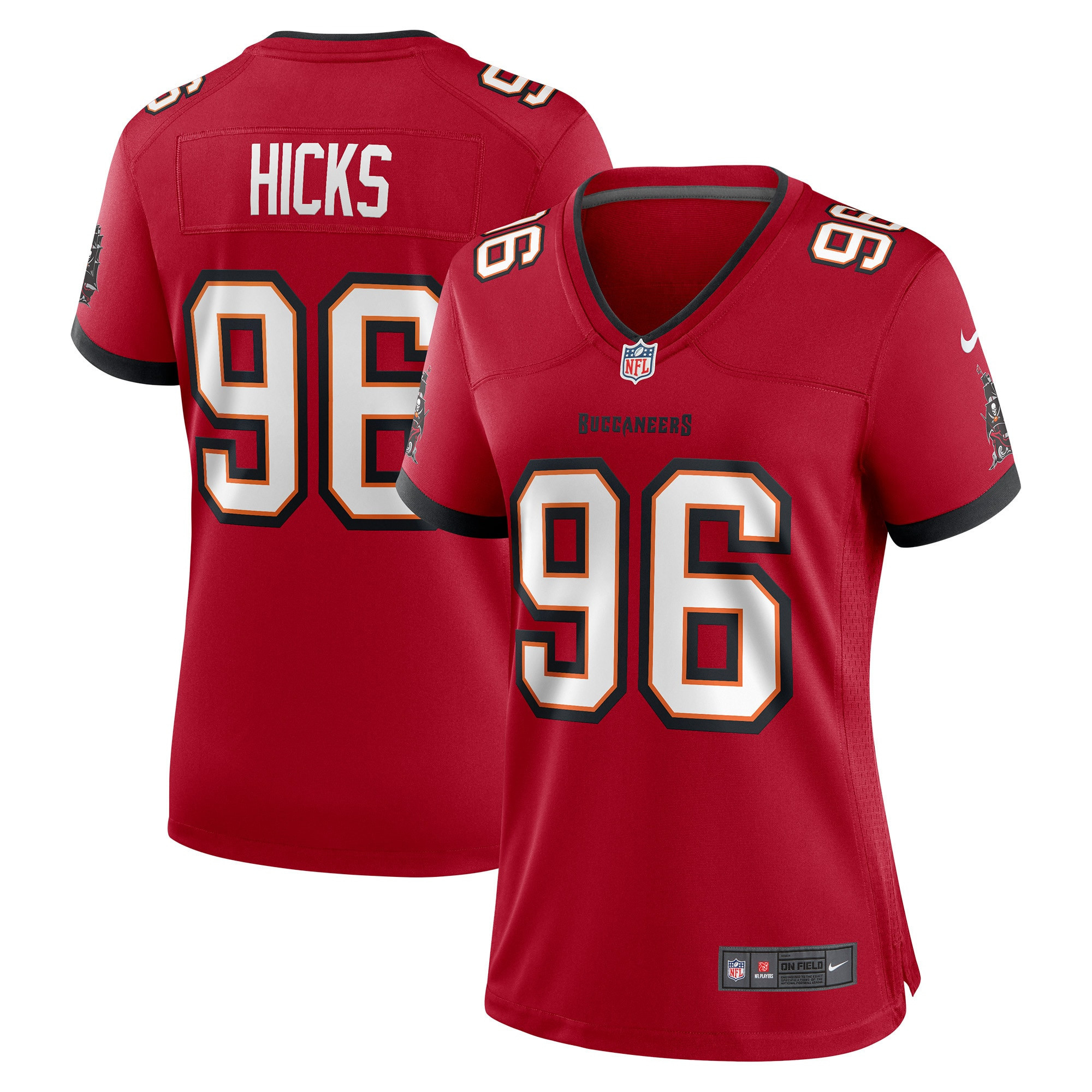 Akiem Hicks Tampa Bay Buccaneers Womens Player Game Jersey - Red Nfl