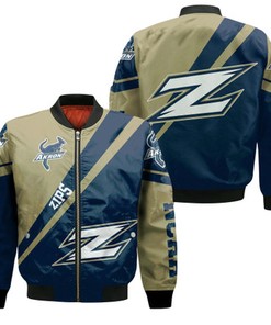 Akron Zips Logo Bomber Jacket Cross Style - NCAA