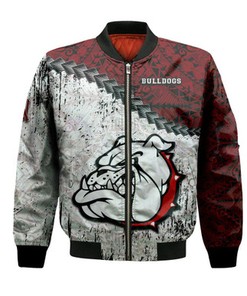 Alabama A&M Bulldogs Bomber Jacket Grunge Polynesian Tattoo- NCAA
